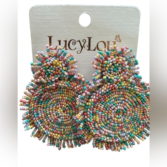 Lucy Lou Multicolor Beaded Earrings boho - Picture 1 of 3